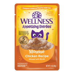 Wellness Appetizing Entrees Mousse Chicken Adult Pouch Cat Food 1.4oz