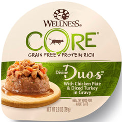 Wellness CORE Divine Duos Chicken Pate & Diced Turkey In Gravy Wet Cat Food 2.8oz