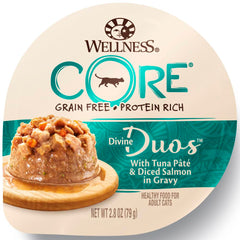 Wellness CORE Divine Duos Tuna Pate & Diced Salmon In Gravy Wet Cat Food 2.8oz