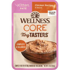 Wellness CORE Tiny Tasters Chicken Pate Grain-Free Kitten Pouch Cat Food 1.75oz