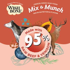 Wishbone Mix & Munch Beef & Venison Grain-Free Freeze-Dried Raw Food Cat Food Topper 350g