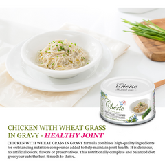Cherie Complete & Balanced Healthy Joint Chicken with Wheat Grass in Gravy Canned Cat Food 80g