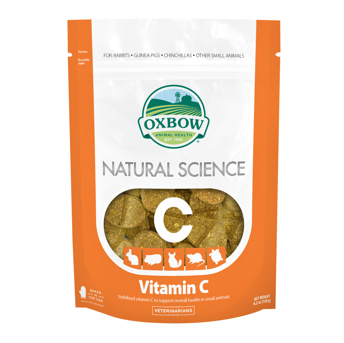 20% OFF: Oxbow Natural Science Vitamin C Supplement For Small Animals 60 tabs