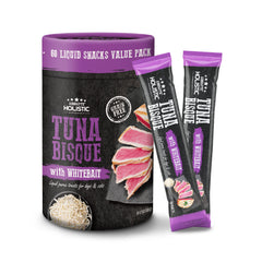 Absolute Holistic Tuna Bisque with Whitebait Liquid Puree Treats for Cats & Dogs (15g x 60)