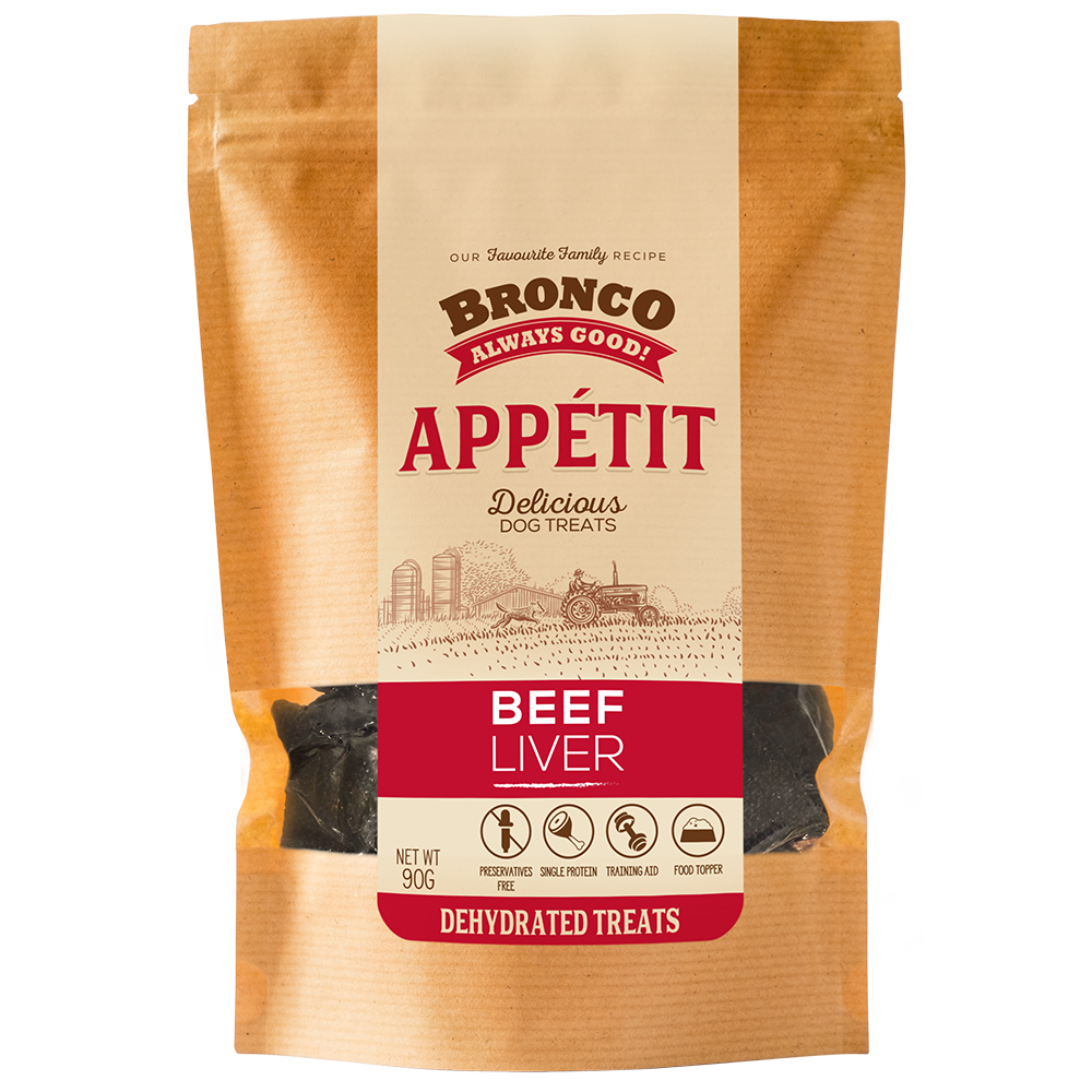 $3 OFF: Bronco Appetit Beef Liver Dehydrated Dog Treats 90g