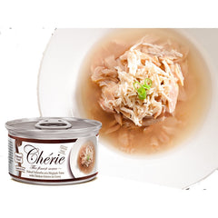 Cherie Flaked Yellowfin Mix Skipjack Tuna With Chicken Entr‚àö¬©es In Gravy Canned Cat Food 80g
