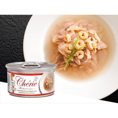 Cherie Flaked Yellowfin Mix Skipjack Tuna With Shrimp Entr‚àö¬©es In Gravy Canned Cat Food 80g