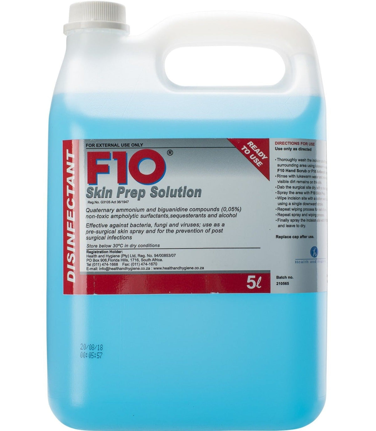 F10 Skin Prep for Pets 5L