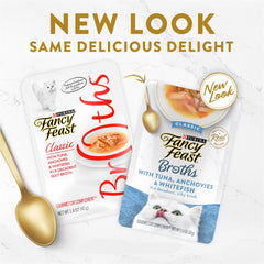 12% OFF: Fancy Feast Classic Broths Tuna, Anchovies & Whitefish Pouch Cat Food 40g x16