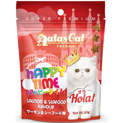 Aatas Cat Happy Time Hola! Salmon & Seafood Cat Treats 60g