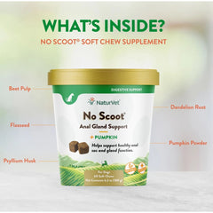 NaturVet No Scoot Plus Pumpkin Anal Gland Support Supplement For Dogs