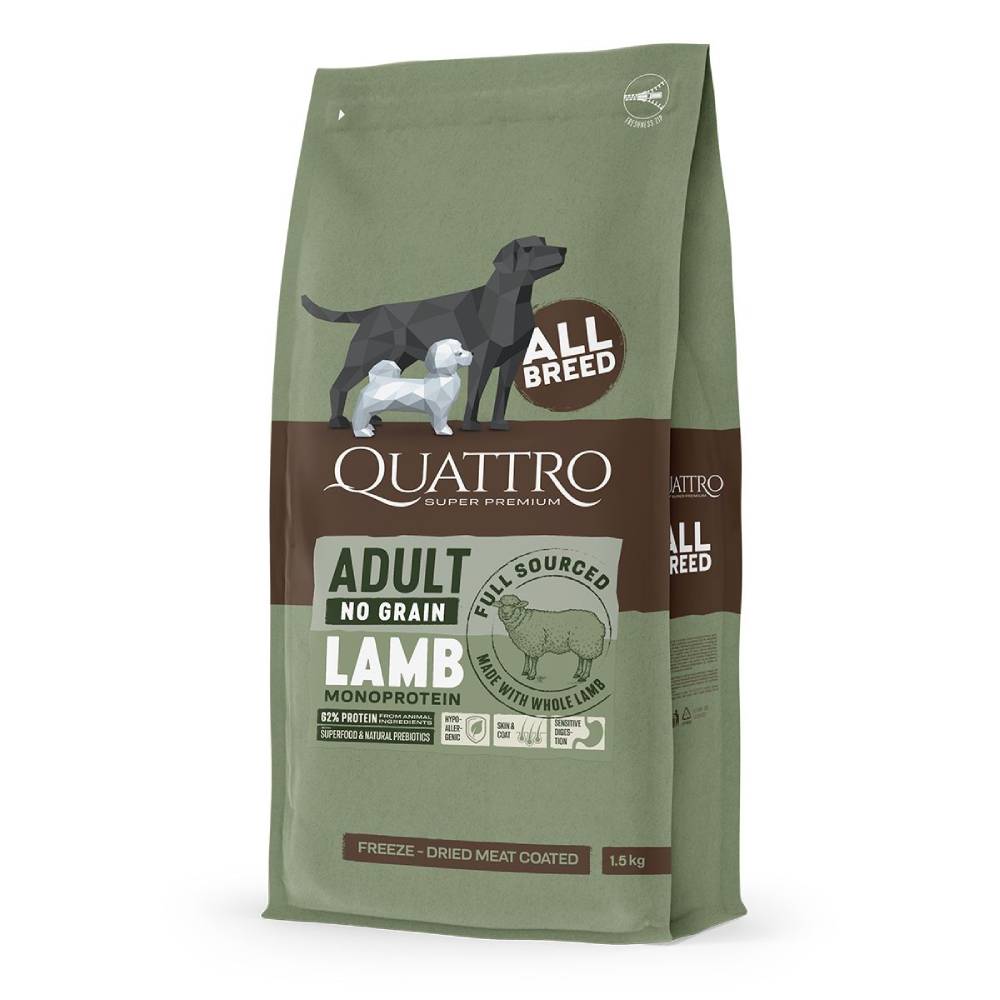 50% OFF: Quattro Lamb Adult All Breed No Grain Dry Dog Food