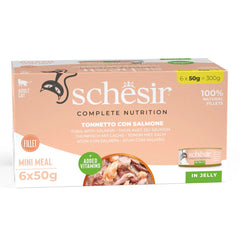 19% OFF: Schesir Tuna with Salmon in Natural Jelly Adult Canned Cat Food Multipack 50g x 6
