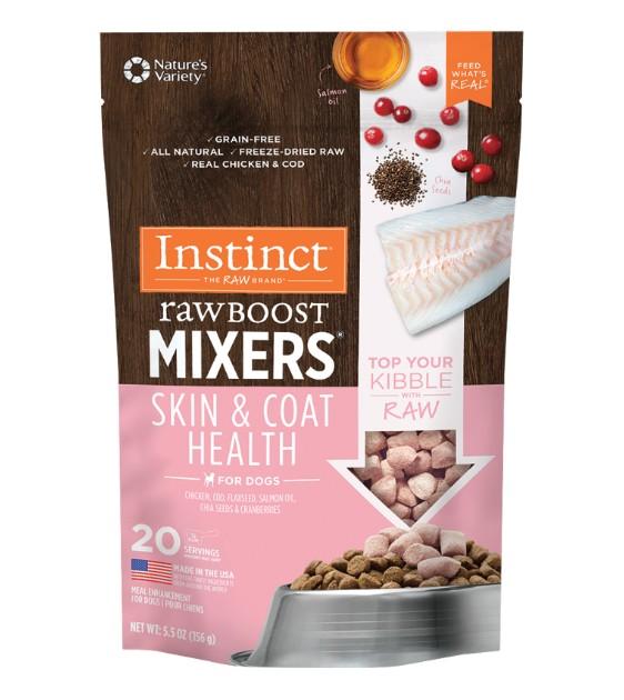 2 FOR $55: Instinct Raw Boost Mixers Skin & Coat Health Freeze-Dried Raw Dog Food Topper 5.5oz