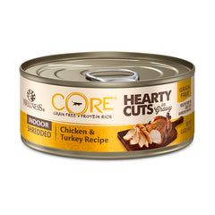 Wellness CORE Hearty Cuts Indoor Shredded Chicken & Turkey Grain-Free Canned Cat Food 156g