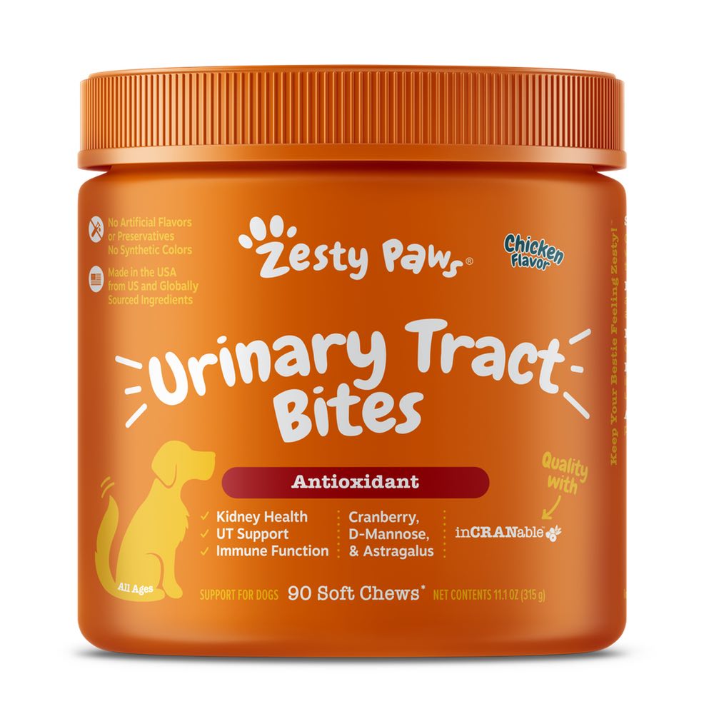 Zesty Paws Urinary Tract Bites Chicken Flavor Dog Supplement Chews 90ct