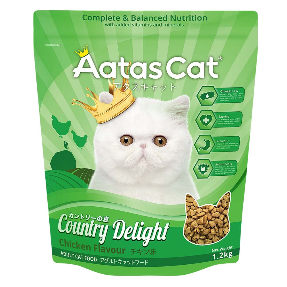 'BUNDLE DEAL': Aatas Cat Country Delight Adult Dry Cat Food (Chicken Flavour) 1.2kg