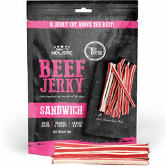 Absolute Holistic Beef Jerky Sandwich Dog Treats 100g