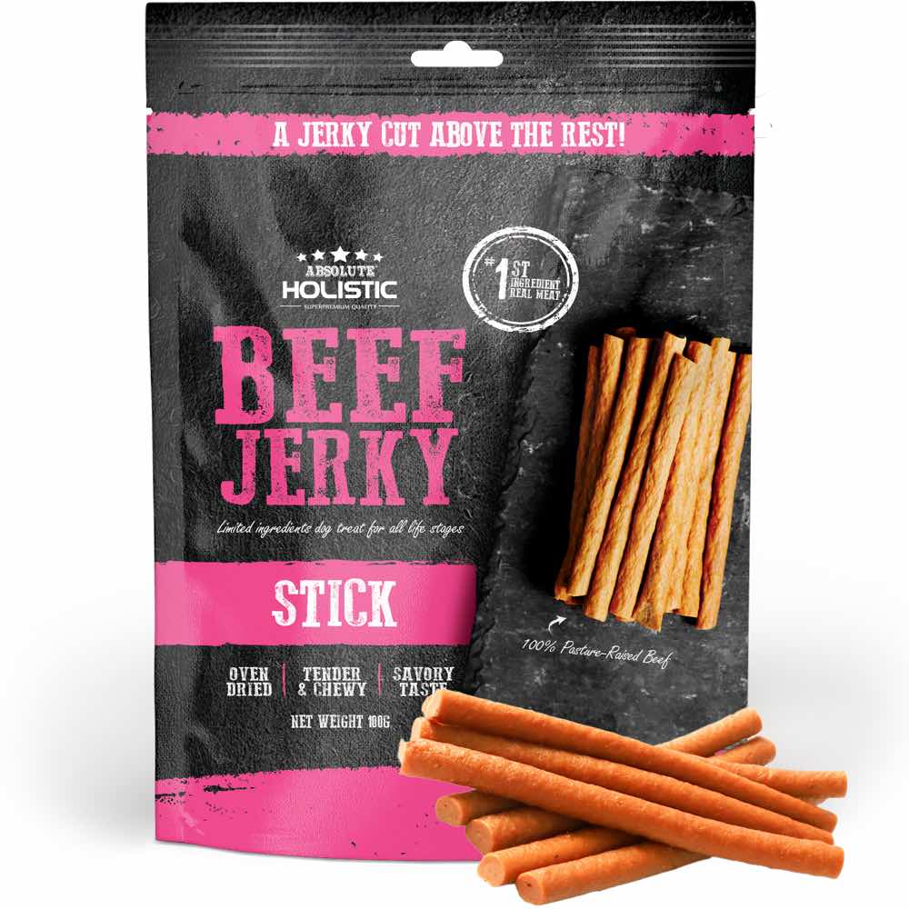 Absolute Holistic Beef Jerky Stick Dog Treats 100g