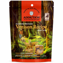 Addiction Meaty Bites Venison Grain Free Dog Treats 4oz