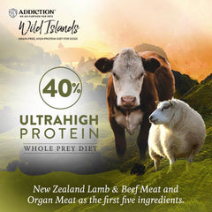 15% OFF/FREE TREATS: Addiction Wild Islands Highland Meats Lamb & Beef Grain Free Dry Dog Food