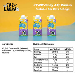 aTwoValley A2β-casein Lactose Free Pet Milk For Cats & Dogs 200ml