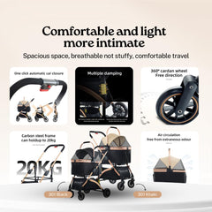 BNDC Pet Stroller 301 For Cats & Dogs (Black)