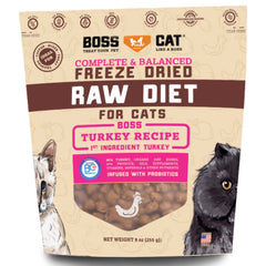 '40% OFF/BUNDLE DEAL (Exp 16May25)': Boss Cat Turkey Grain-Free Freeze-Dried Raw Cat Food 9oz