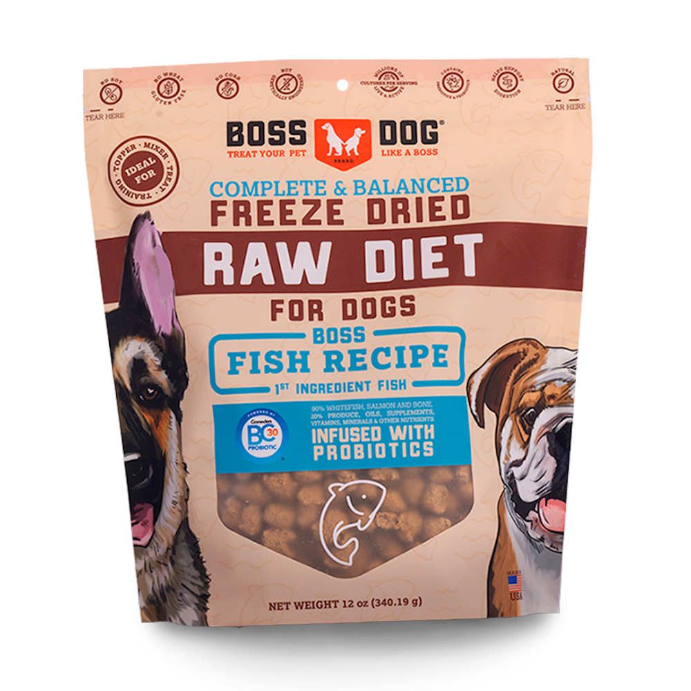 'BUNDLE DEAL': Boss Dog Fish Grain-Free Freeze-Dried Raw Dog Food 12oz