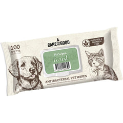 Care For The Good Antibacterial Pet Wipes For Cats & Dogs 100pc