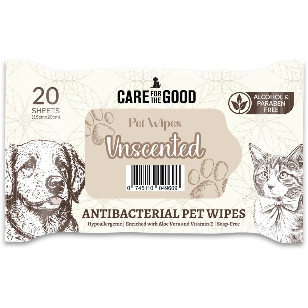 Care For The Good Antibacterial Pet Wipes For Cats & Dogs 20pc