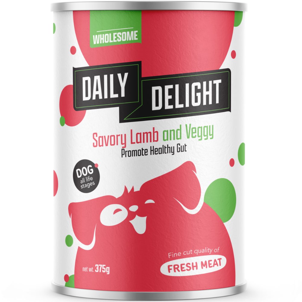 Daily Delight Savory Lamb And Veggy Canned Dog Food 375g (Exp 9Mar26)