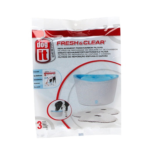 Dogit Design Dog Drinking Fountain Replacement Foam/Carbon Filters - 3pack