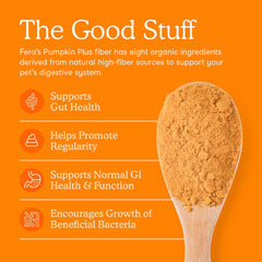 Fera Pets Pumpkin Plus Fiber Support Supplement Powder For Cats & Dogs 8oz