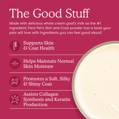 10% OFF + BUNDLE DEAL: Fera Pets Skin & Coat Goat Milk Supplement Powder For Cats & Dogs 6.34oz