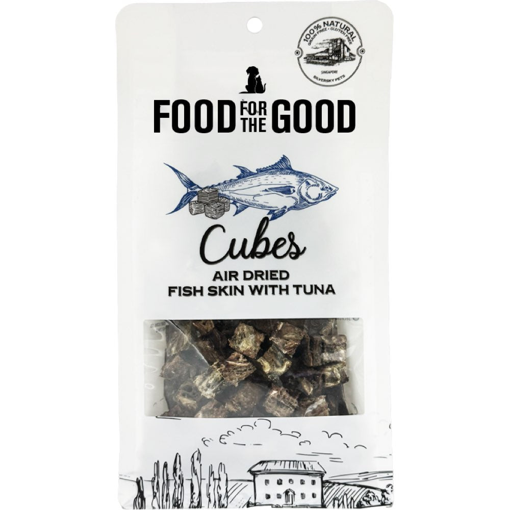 Food For The Good Fish Skin With Tuna Cubes Air-Dried Treats For Cats & Dogs 120g