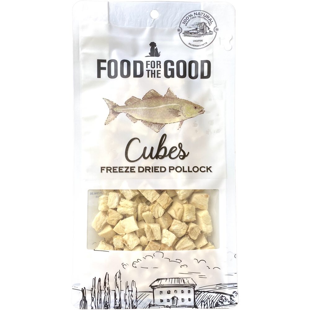 Food For The Good Pollock Cubes Freeze-Dried Treats For Cats & Dogs 50g