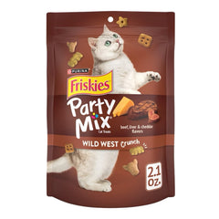 15% OFF: Friskies Party Mix Wild West Crunch Cat Treats 60g