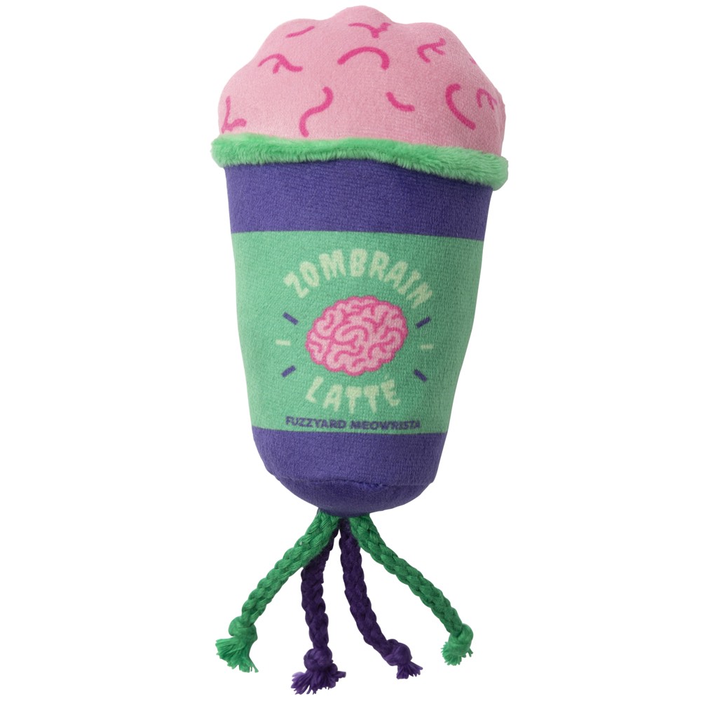 FuzzYard Meowloween Zombrain Latte Plush Cat Toy