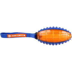 GiGwi Push To Mute Rugby Ball Dog Toy (Blue/Orange)