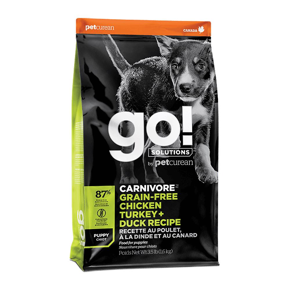 Go! Solutions Carnivore Grain Free Chicken, Turkey + Duck Puppy Recipe Dry Dog Food 3.5lb