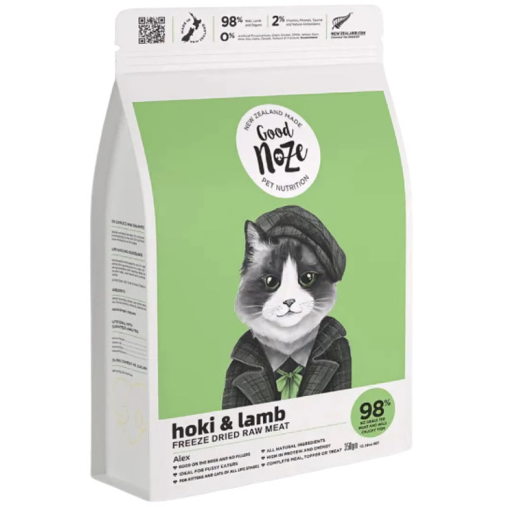 Good Noze NZ Hoki & Lamb Freeze-Dried Cat Food 350g