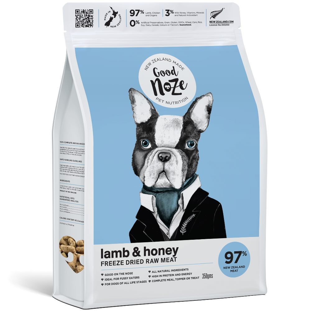 Good Noze NZ Lamb & Honey Freeze-Dried Dog Food 350g