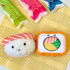 Hey Cuzzies Sushi Mochi Plush Dog Toys