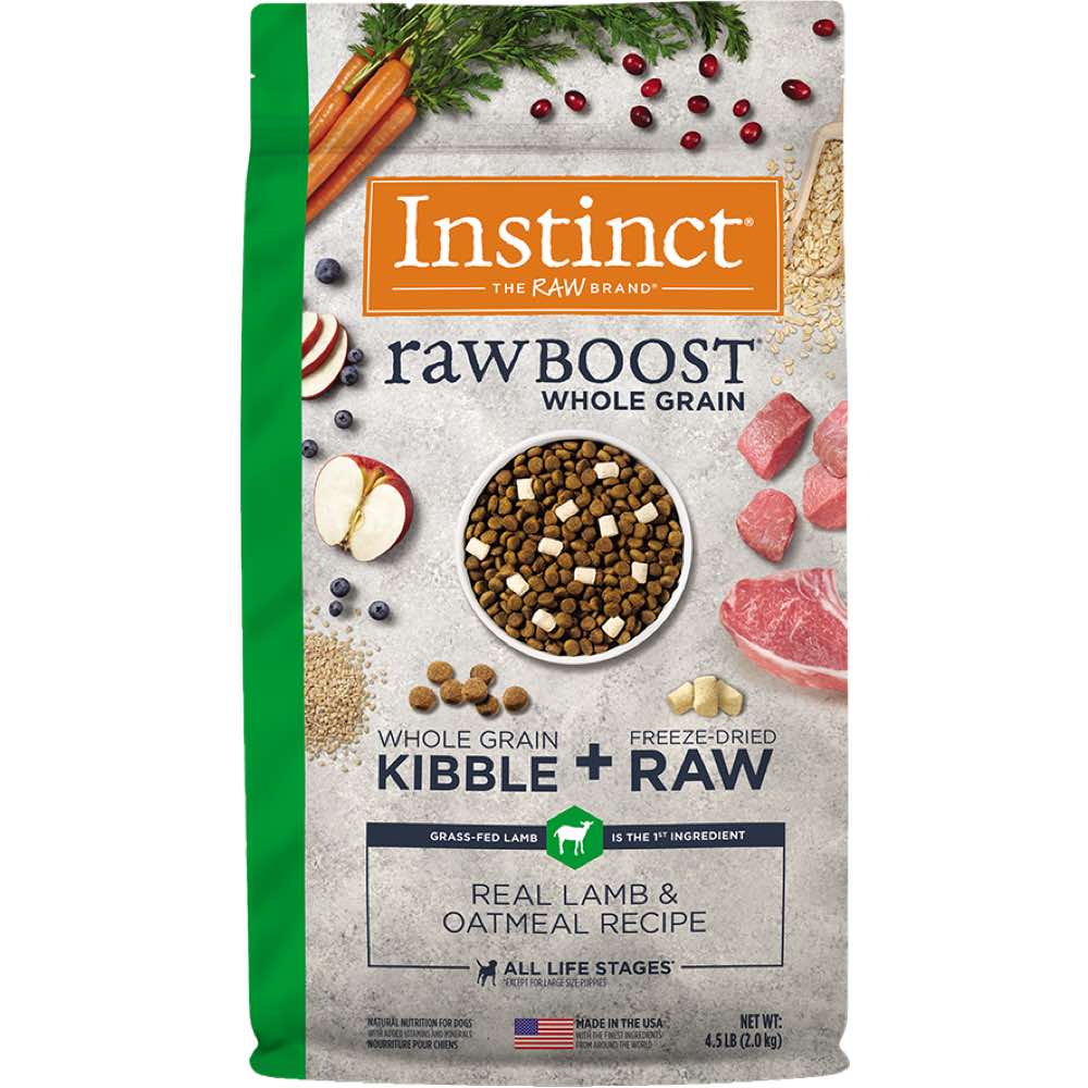 Instinct Raw Boost Whole Grain Real Lamb & Oatmeal Dry Dog Food 4.5lb (Exp Apr 2026)