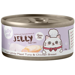 Jollycat Fresh White Meat Tuna & Chicken Breast In Jelly Grain-Free Canned Cat Food 80g