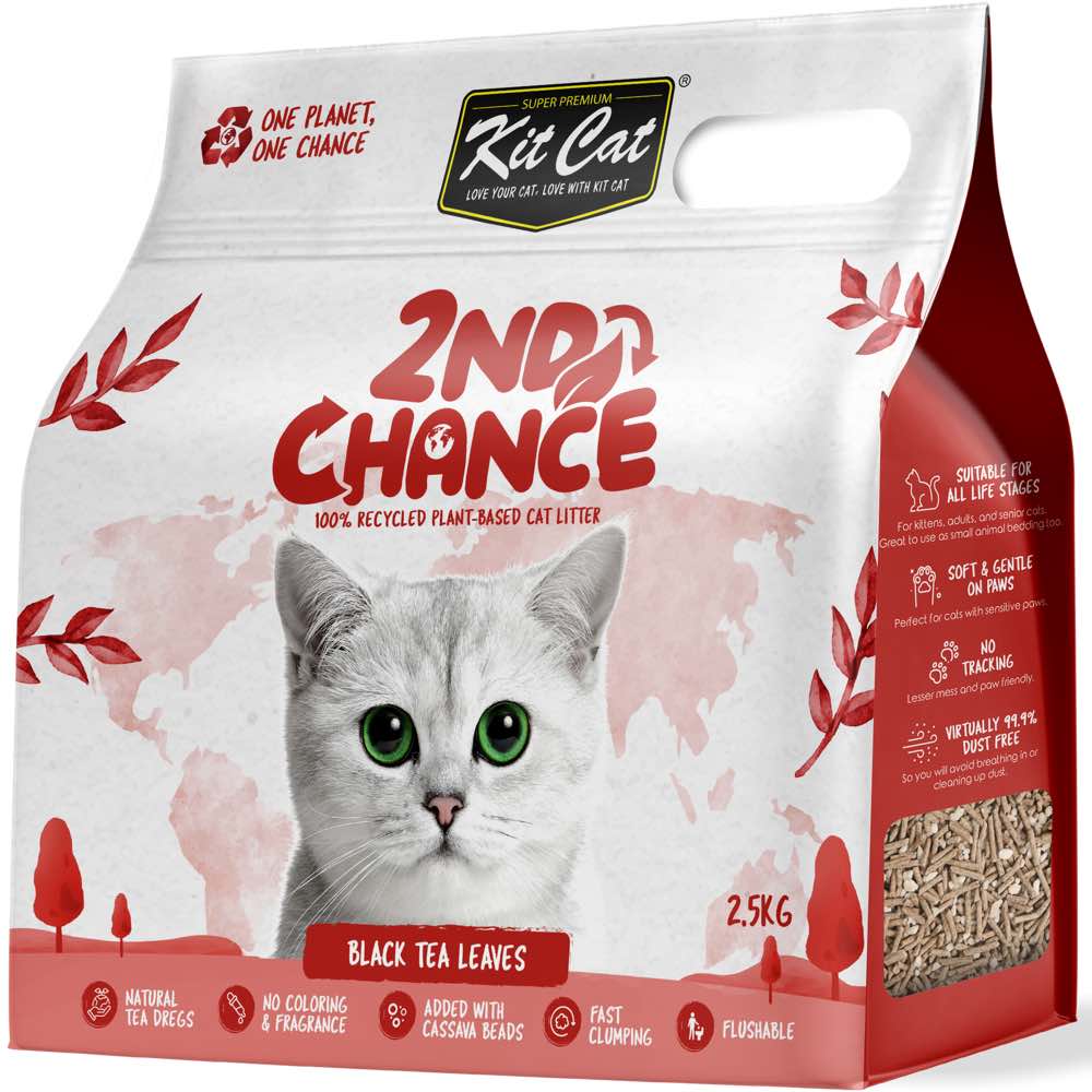Kit Cat 2nd Chance Black Tea Leaves Clumping Cat Litter 2.5kg