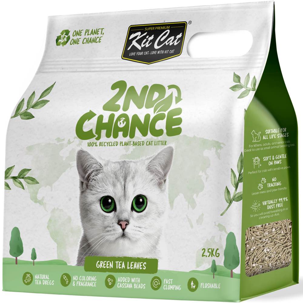 Kit Cat 2nd Chance Green Tea Leaves Clumping Cat Litter 2.5kg
