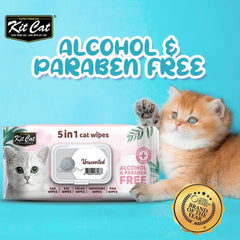 4 FOR $15: Kit Cat 5-in-1 Unscented Cat Wipes 80pcs