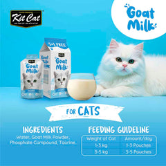 Kit Cat Lactose-Free Goat Milk Pouches for Cats (50ml x 6)